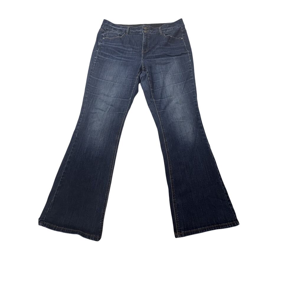 Lane Bryant Jeans Women 18 Mid Rise Bootcut Blue Dark Stretch Denim- Tummy tech